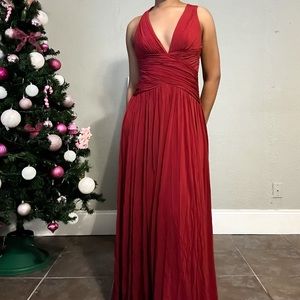 NWT bcbg maxazria red formal floor length dress size medium
